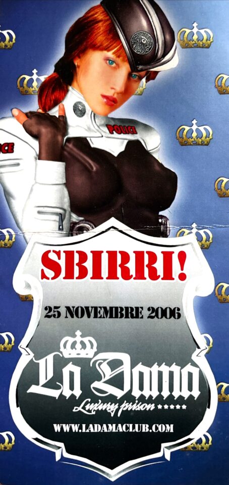 Front view of the flyer for the event by La dama and Bolgia that took place on 2006-11-25