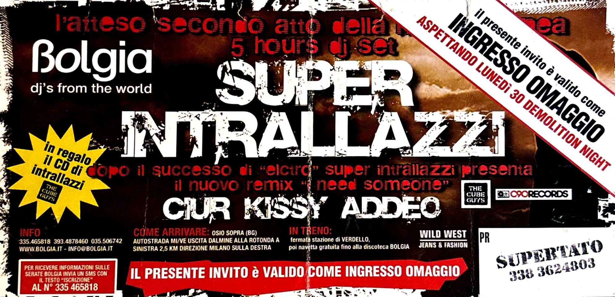 Back view of the flyer for the event by Bolgia that took place on 2007-04-28