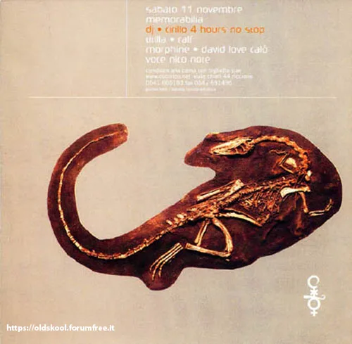 Back view of the flyer for the event by Cocoricò that took place on 2000-11-11