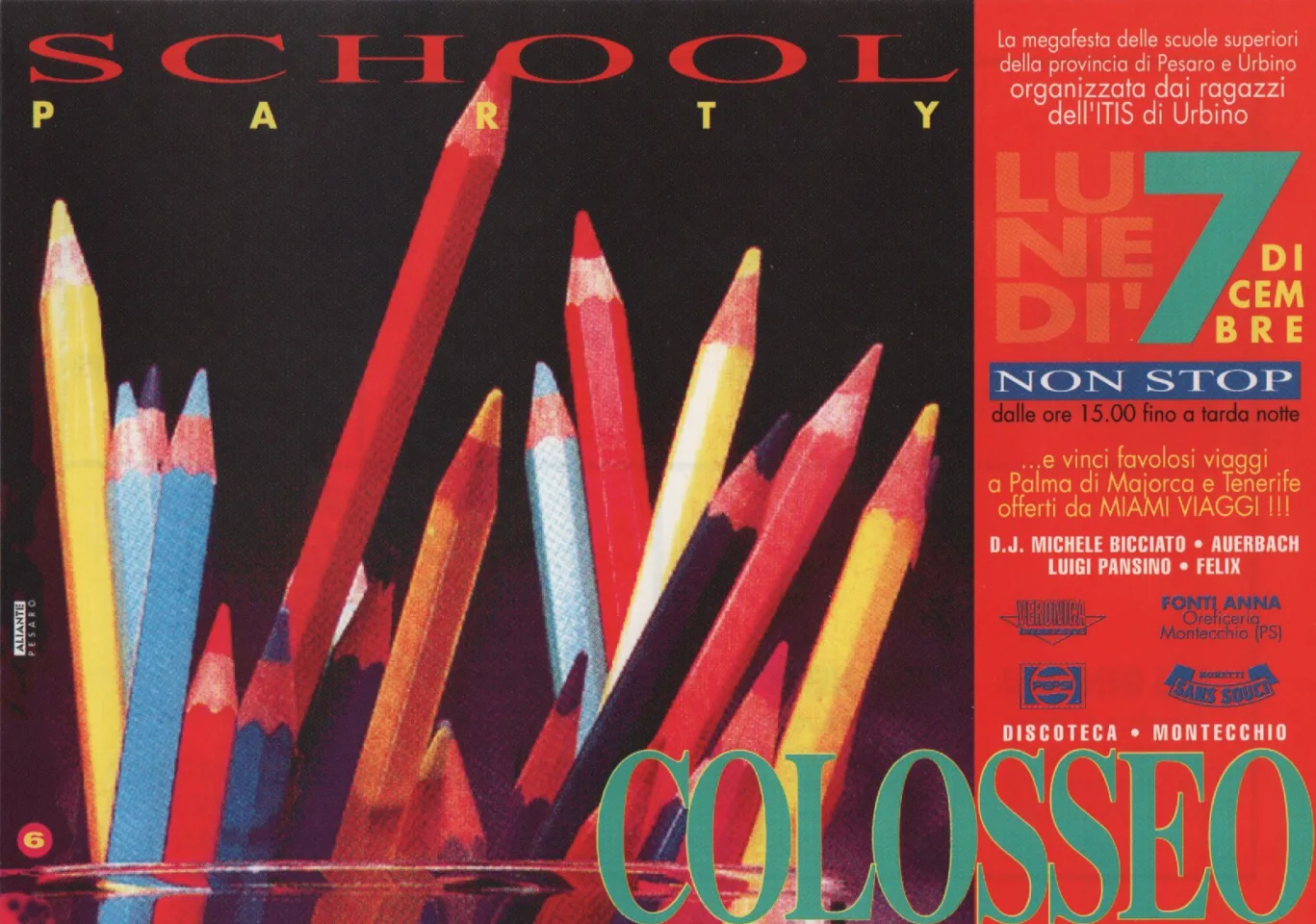 Front view of the flyer for the event by Colosseo that took place on 0000-12-07