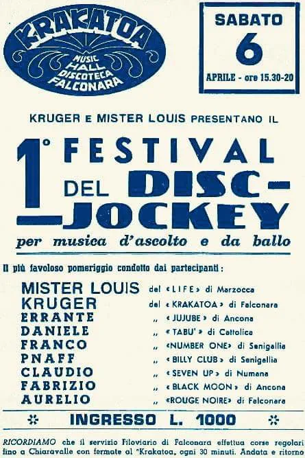 Front view of the flyer for the event by Krakatoa that took place on 1974-04-06