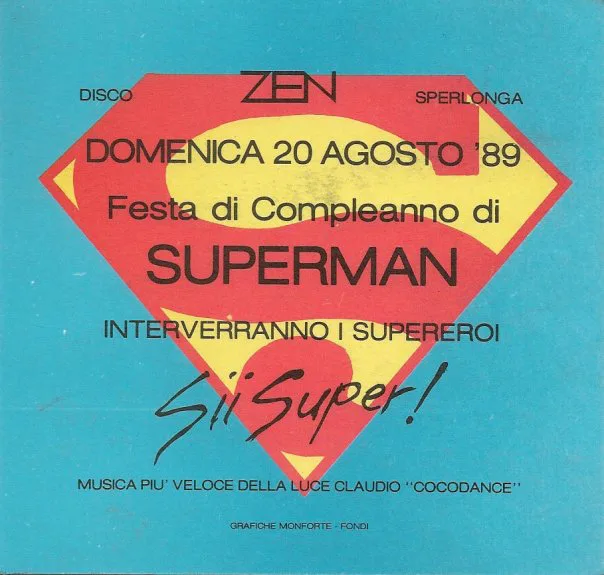 Back view of the flyer for the event by Zen that took place on 1989-08-20