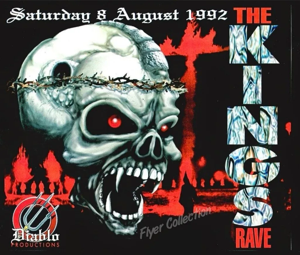 Front view of the flyer for the event by King and Campo Comunale di Cerveteri that took place on 1992-08-08