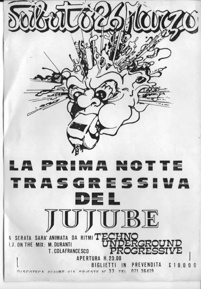 Front view of the flyer for the event by JuJube that took place on 1994-03-26