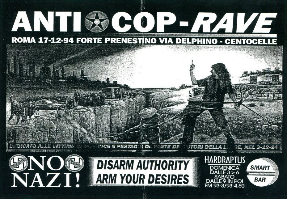Front view of the flyer for the event by AntiCop-Rave that took place on 1994-12-17