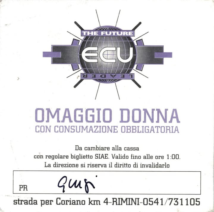 Back view of the flyer for the event by ECU that took place on 1995-06-26