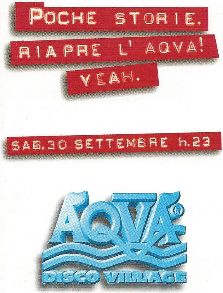 Front view of the flyer for the event by Aqva Disco Village that took place on 1995-09-30