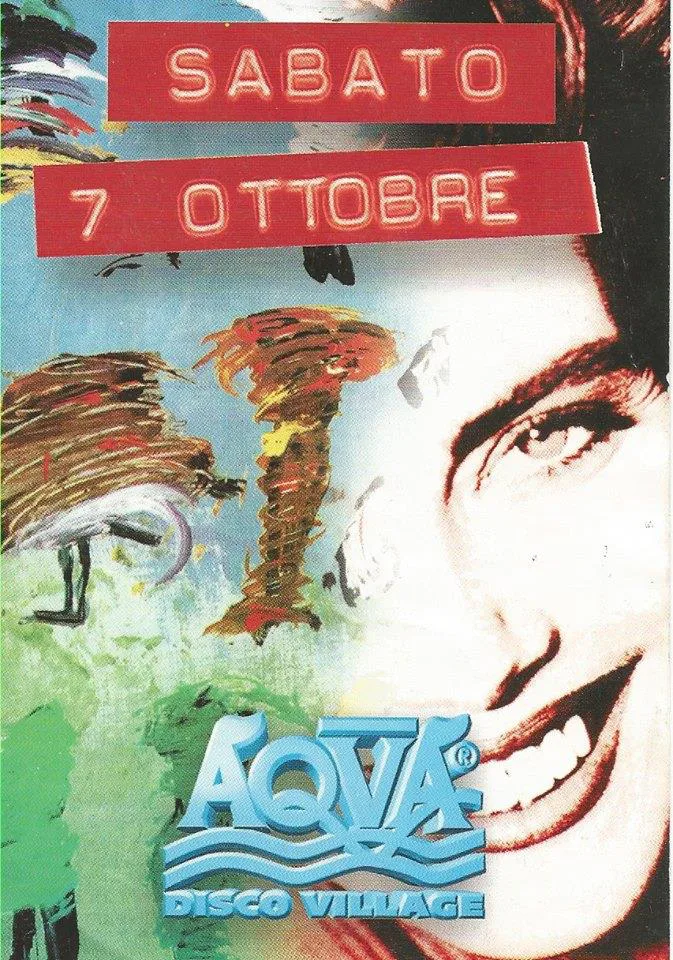 Front view of the flyer for the event by Aqva Disco Village that took place on 1995-10-07