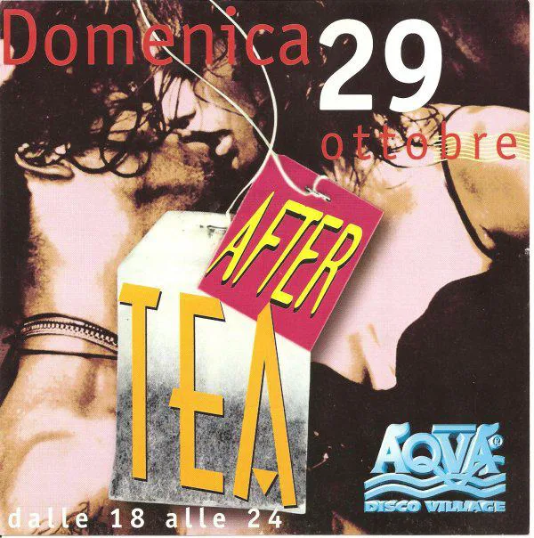 Front view of the flyer for the event by Aqva Disco Village that took place on 1995-10-29