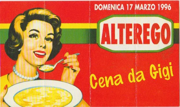 Front view of the flyer for the event by Alterego that took place on 1996-03-17