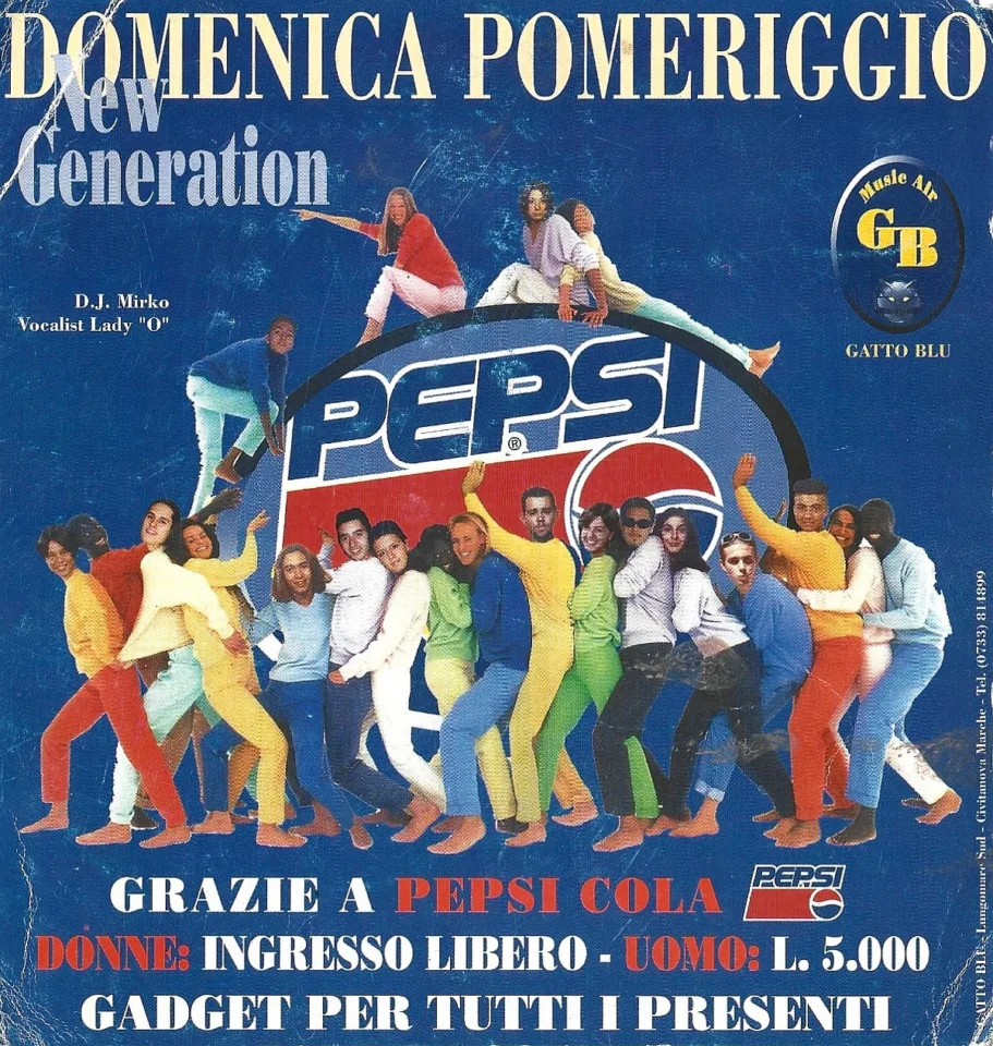 Front view of the flyer for the event by Gatto Blu that took place on 1997-00-00