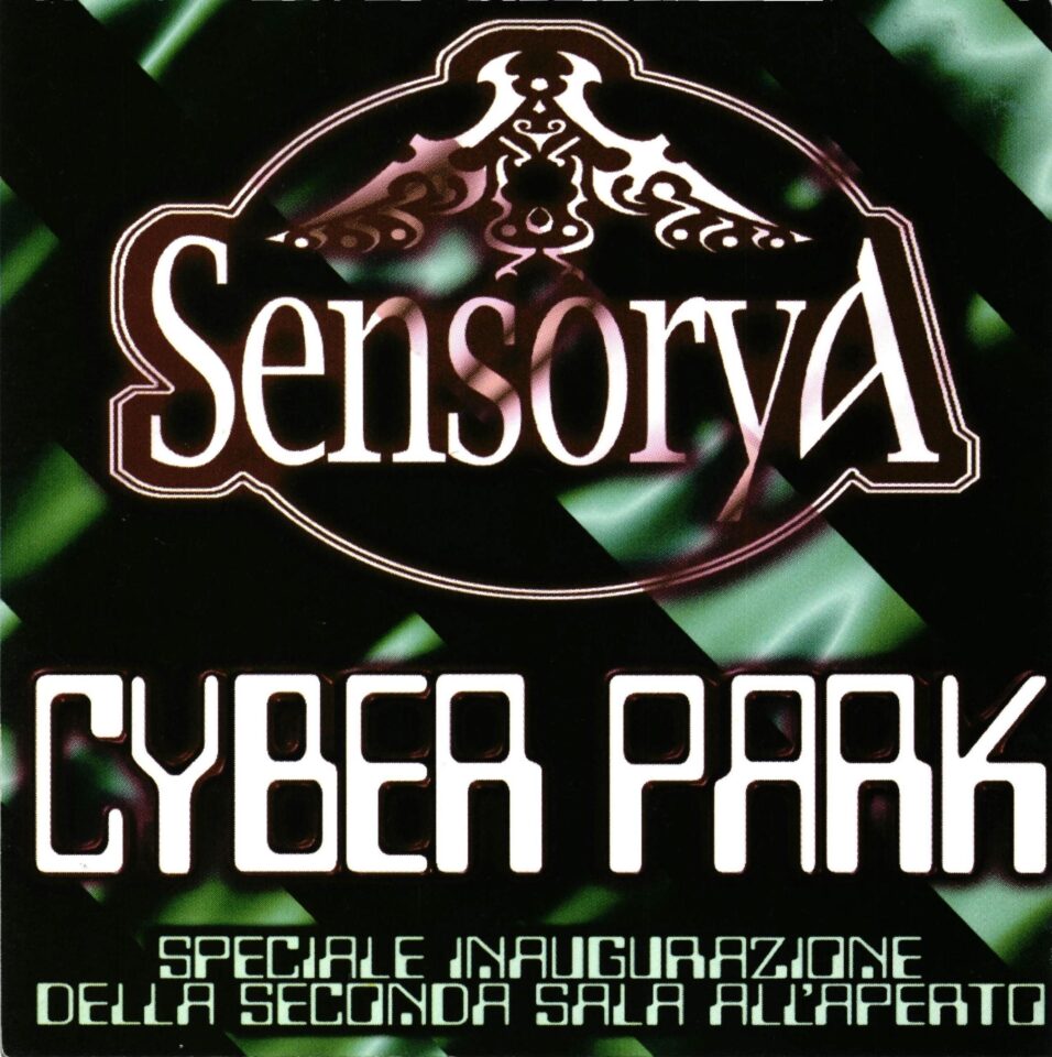 Front view of the flyer for the event by Sensorya Cyber Park and Circolo Milleluci that took place on 1997-06-22