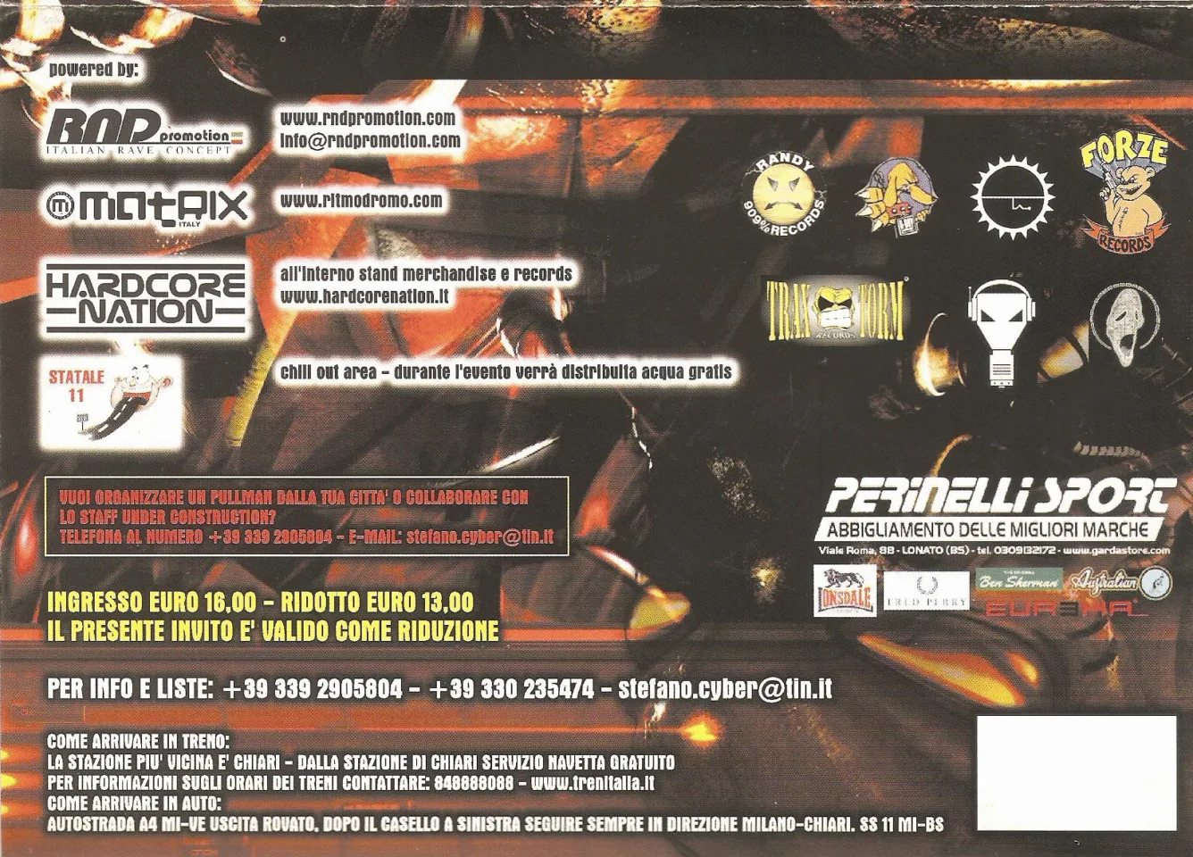 Back view of the flyer for the event by Under Construction &#8211; Italian Hardcore Movement that took place on 2002-03-17
