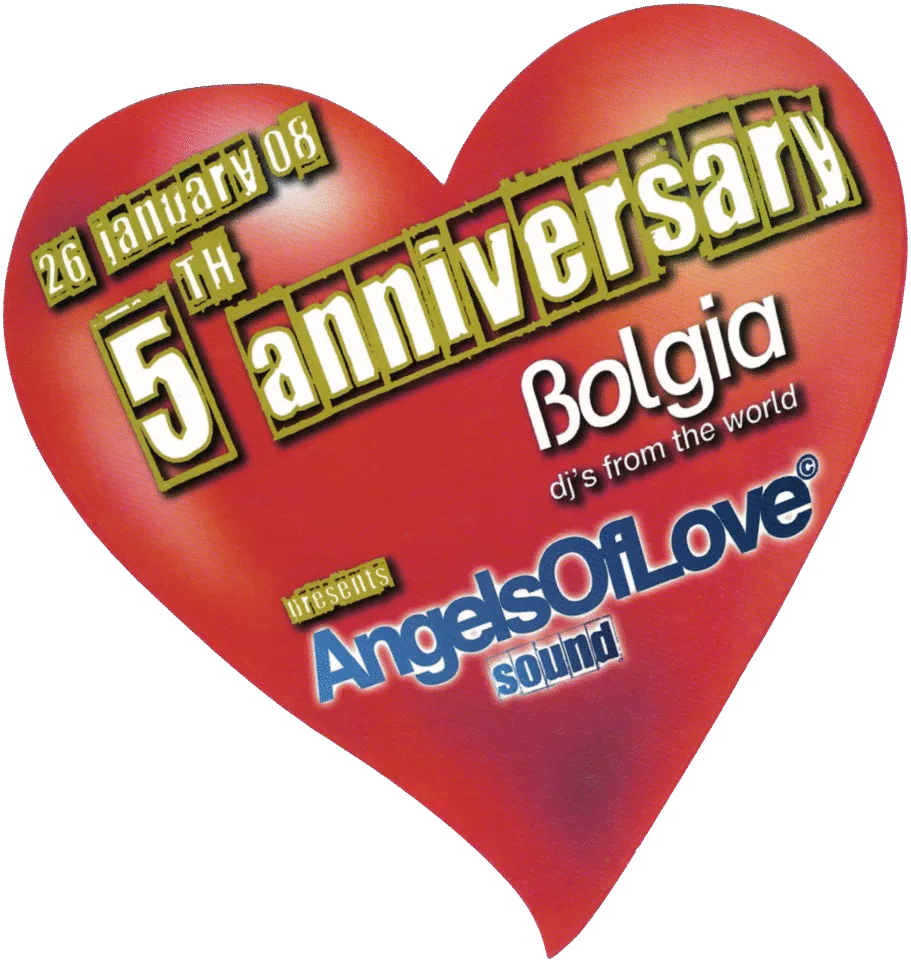 Front view of the flyer for the event by Bolgia and Angels of Love that took place on 2008-01-26