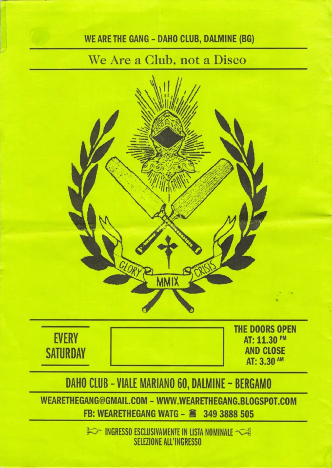 Back view of the flyer for the event by We Are The Gang and Daho Club that took place on 2011-03-05