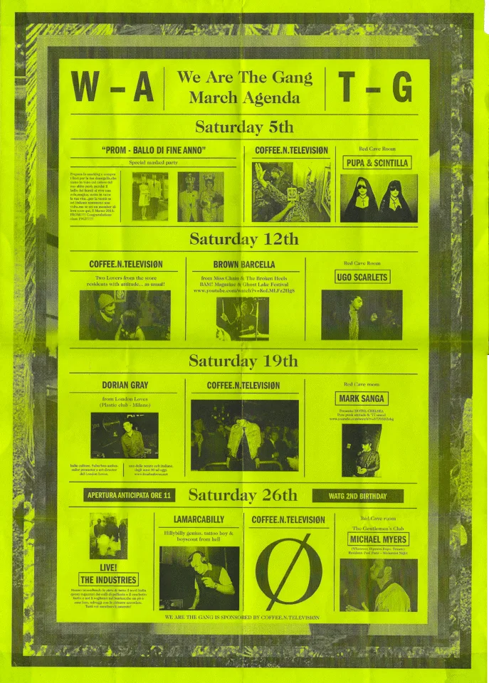 Side number 2 of the flyer for the event by We Are The Gang and Daho Club that took place on 2011-03-05