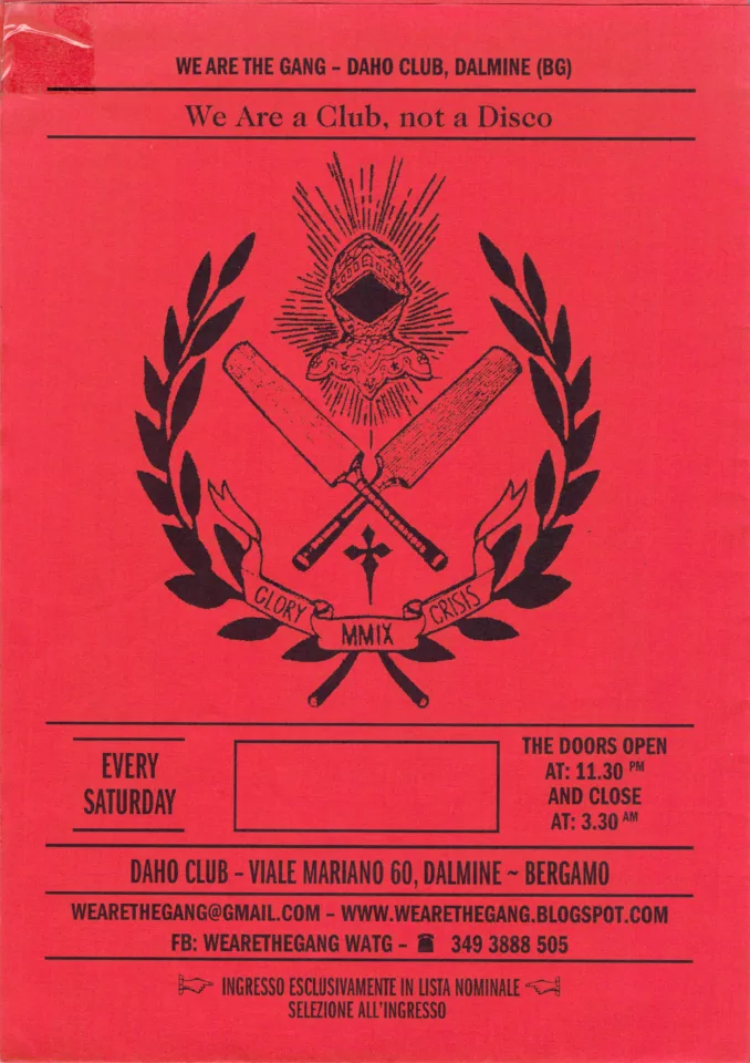 Back view of the flyer for the event by We Are The Gang and Daho Club that took place on 2011-04-02