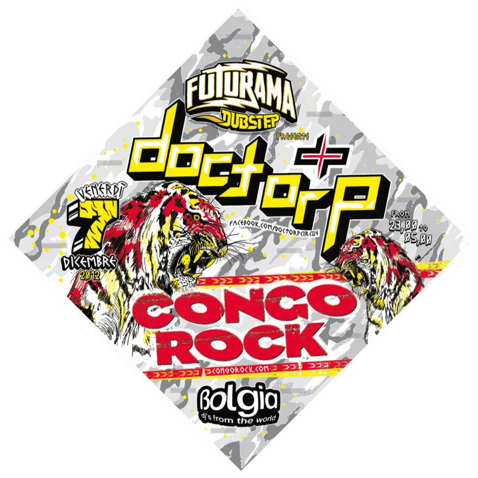 Front view of the flyer for the event by Futurama and Bolgia that took place on 2012-12-07