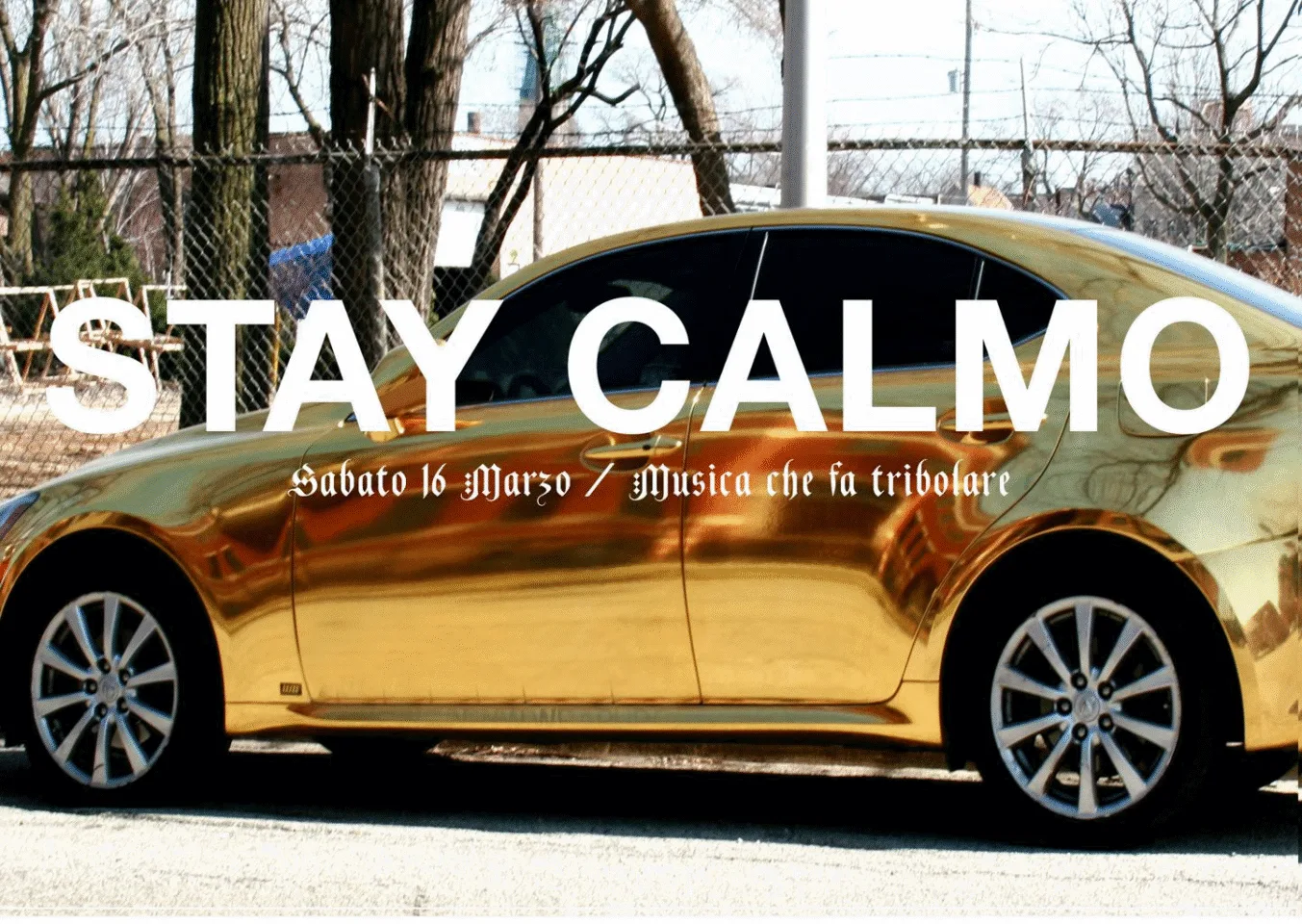 Front view of the flyer for the event by Stay Calmo and Barabba that took place on 2013-03-16