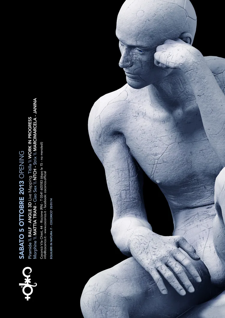 Front view of the flyer for the event by Cocoricò that took place on 2013-10-05