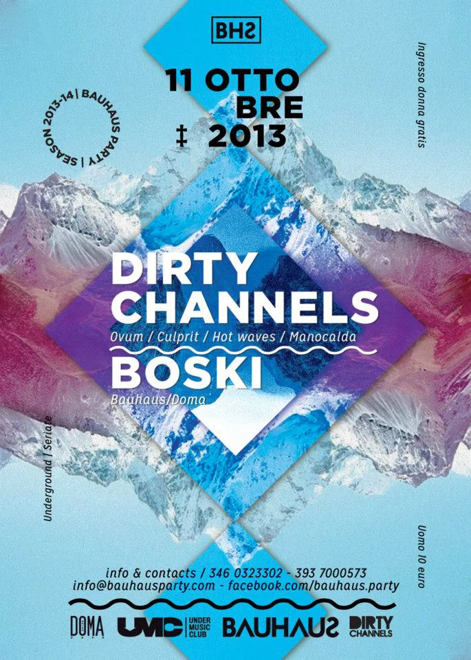 Front view of the flyer for the event by Bauhaus Party and Under Music Club that took place on 2013-10-11