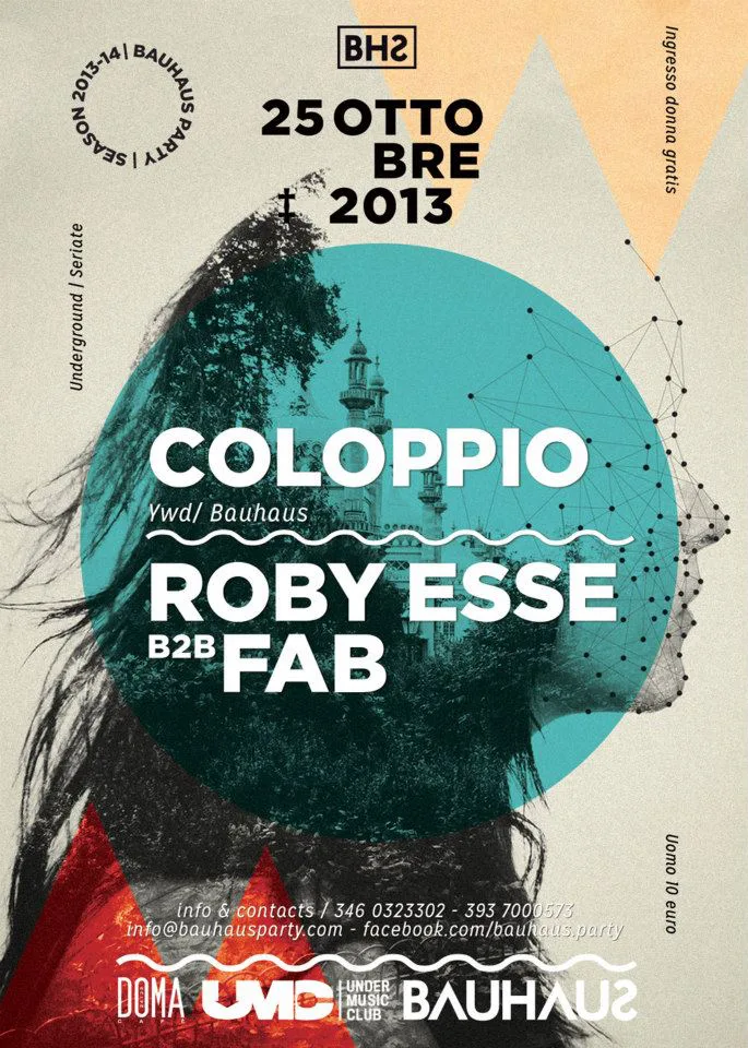 Front view of the flyer for the event by Bauhaus Party and Under Music Club that took place on 2013-10-25