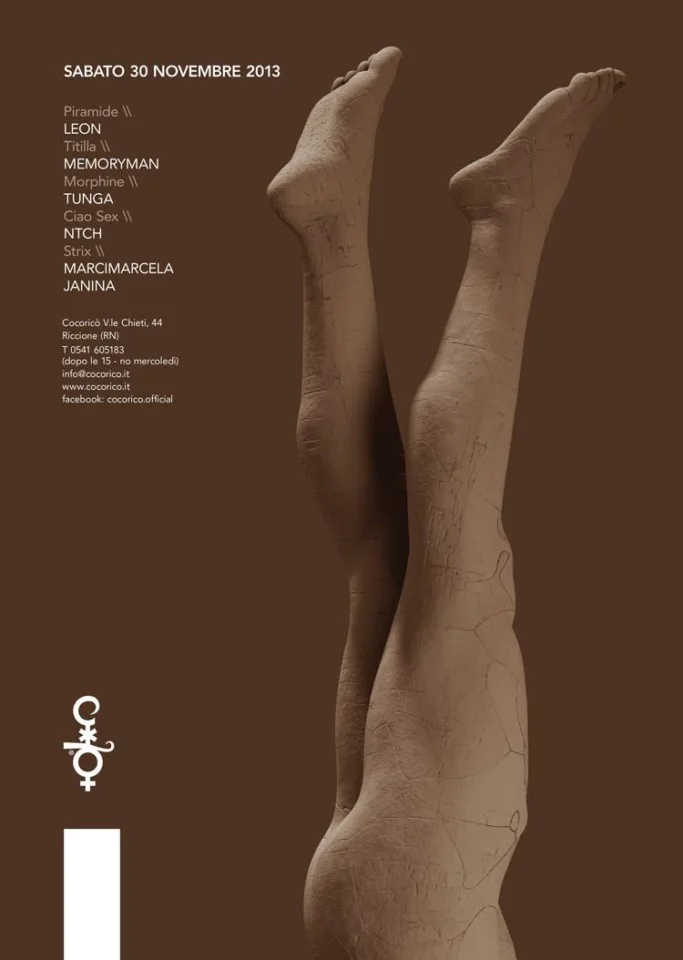 Front view of the flyer for the event by Cocoricò that took place on 2013-11-30