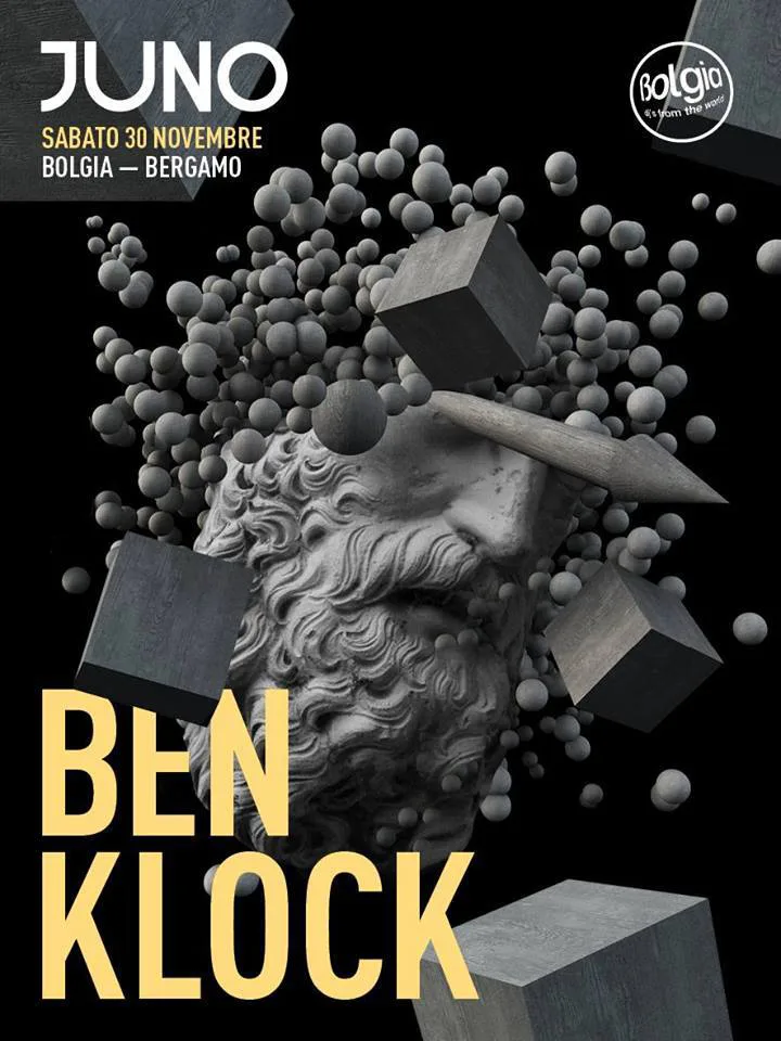 Front view of the flyer for the event by Juno and Bolgia that took place on 2013-11-30