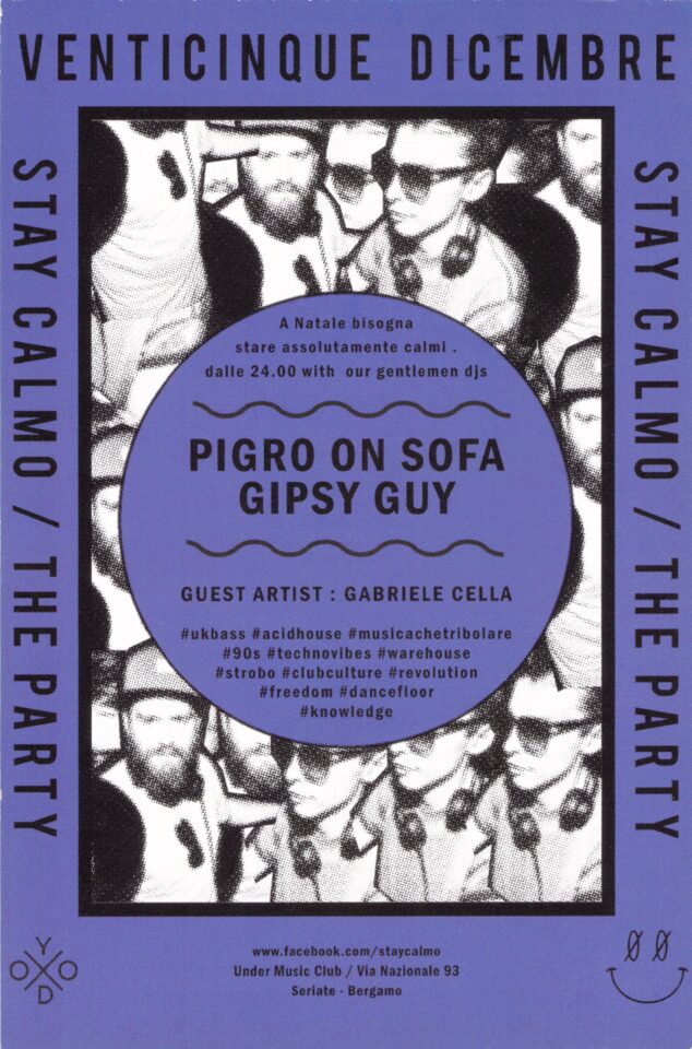 Back view of the flyer for the event by Stay Calmo and Under Music Club that took place on 2013-12-25