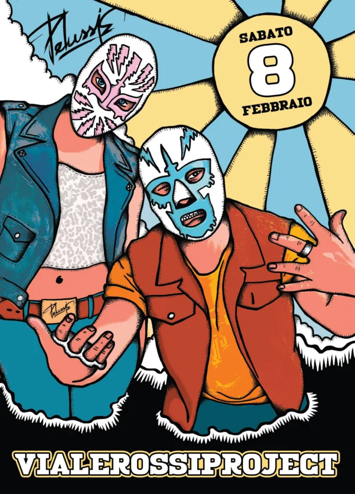 Front view of the flyer for the event by VialeRossiProject that took place on 2014-02-08