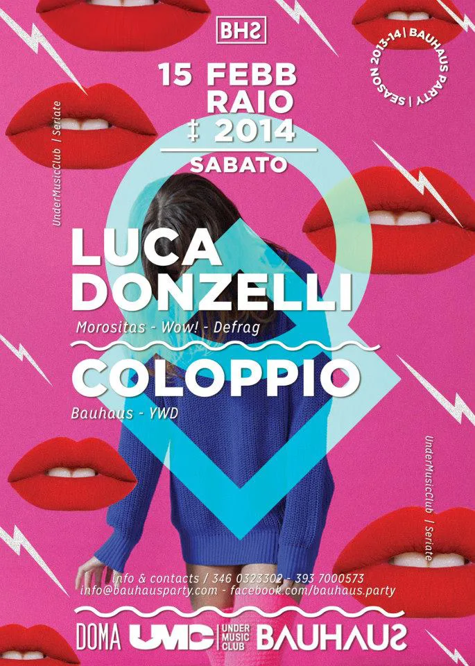 Front view of the flyer for the event by Bauhaus Party and Under Music Club that took place on 2014-02-15