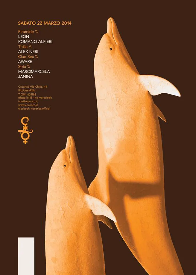 Front view of the flyer for the event by Cocoricò that took place on 2014-03-22