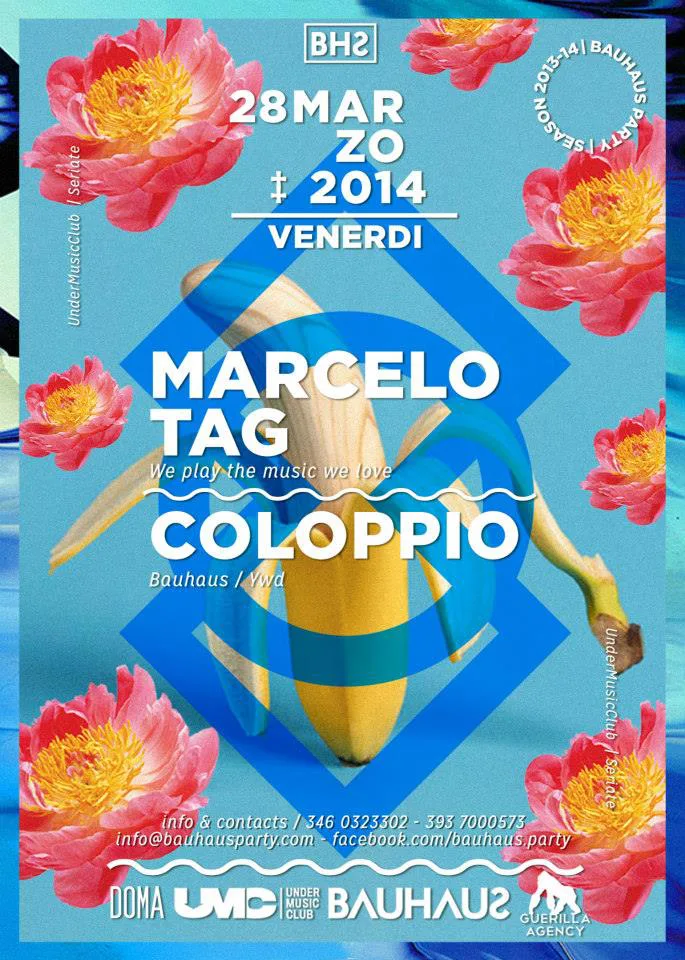 Front view of the flyer for the event by Bauhaus Party and Under Music Club that took place on 2014-03-28