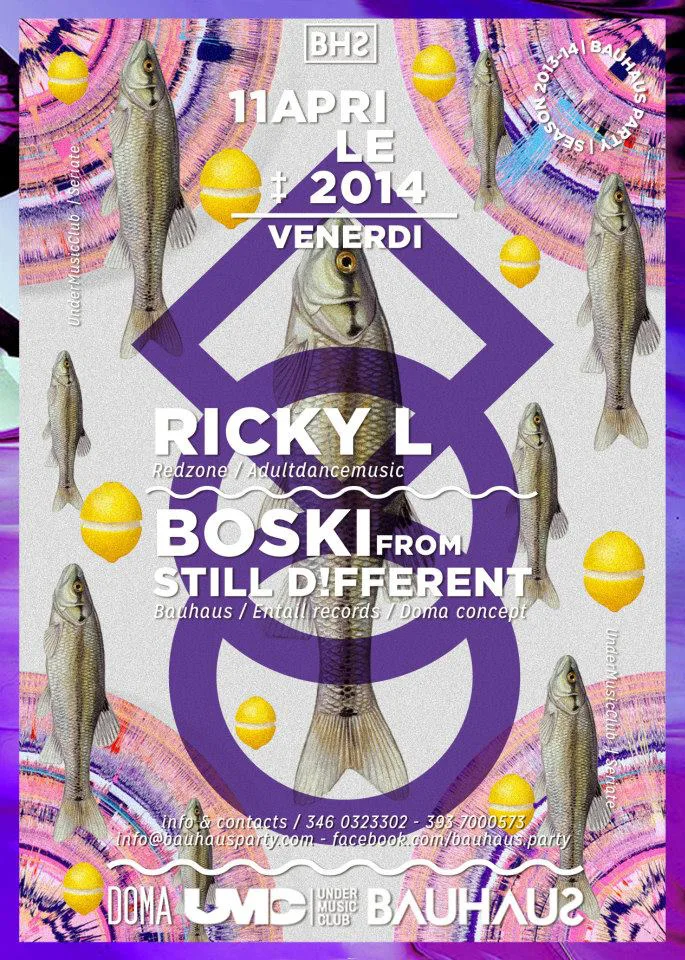 Front view of the flyer for the event by Bauhaus Party and Under Music Club that took place on 2014-04-11