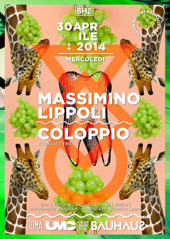 Front view of the flyer for the event by Bauhaus Party and Under Music Club that took place on 2014-04-30