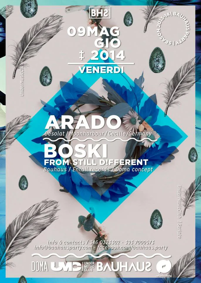 Front view of the flyer for the event by Bauhaus Party and Under Music Club that took place on 2014-05-09