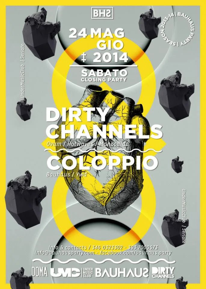 Front view of the flyer for the event by Bauhaus Party and Under Music Club that took place on 2014-05-24