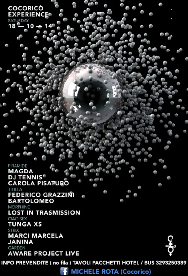 Front view of the flyer for the event by Cocoricò that took place on 2014-10-18