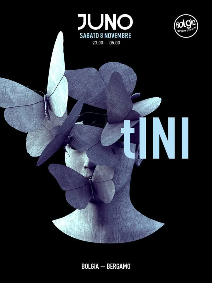 Front view of the flyer for the event by Juno and Bolgia that took place on 2014-11-08