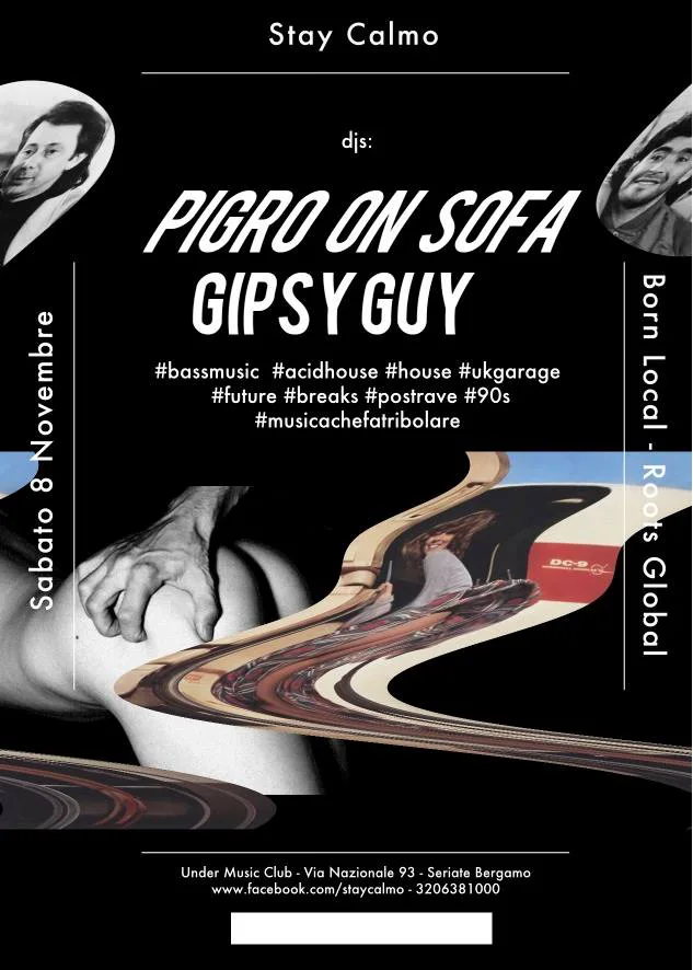 Back view of the flyer for the event by Stay Calmo that took place on 2014-11-08