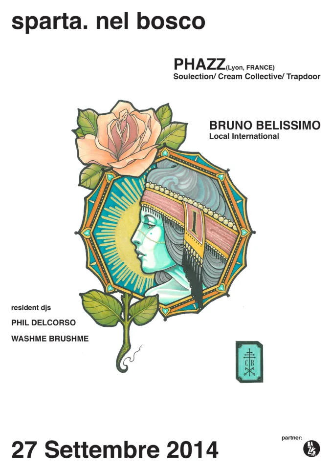 Front view of the flyer for the event by sparta. nel bosco and Lattepiù that took place on 2014-11-27