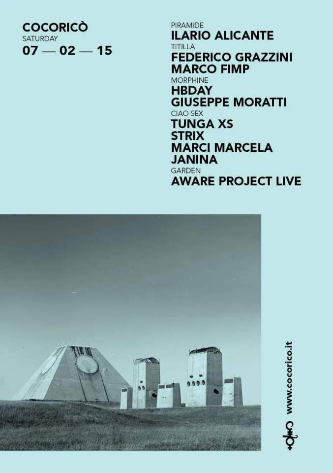 Front view of the flyer for the event by Cocoricò that took place on 2015-02-07