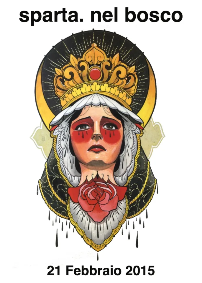 Front view of the flyer for the event by sparta. nel bosco and Lattepiù that took place on 2015-02-21