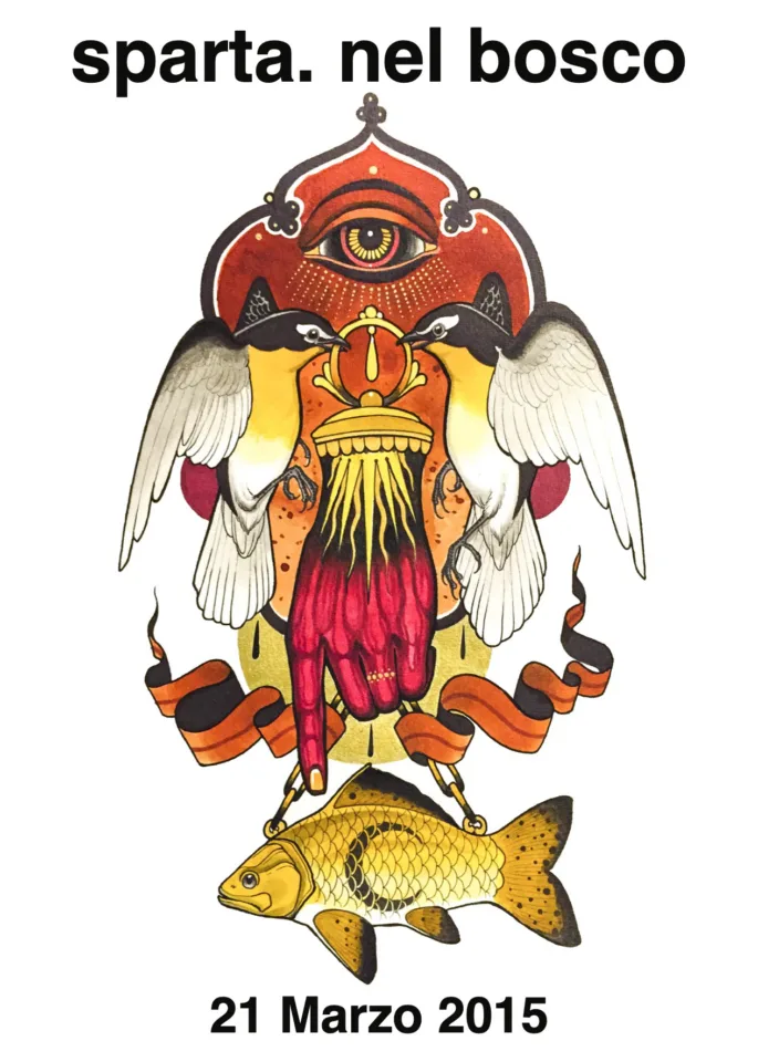 Front view of the flyer for the event by sparta. nel bosco and Lattepiù that took place on 2015-03-21