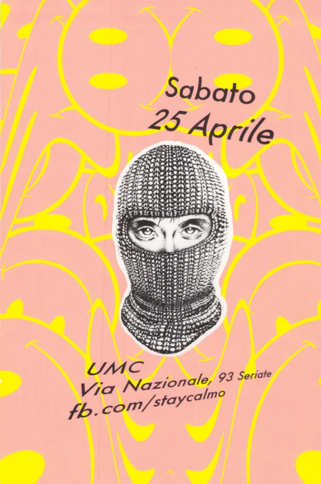 Front view of the flyer for the event by Stay Calmo and Under Music Club that took place on 2015-04-25
