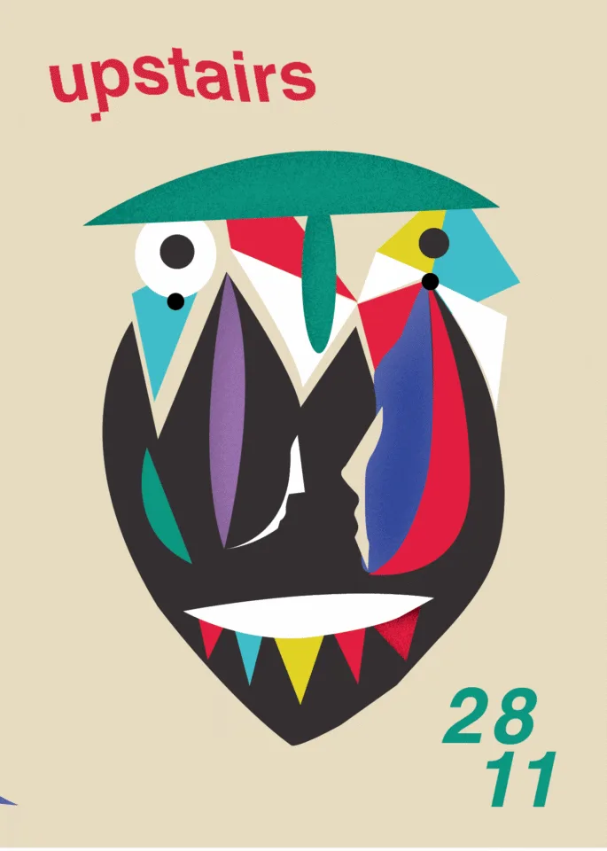 Front view of the flyer for the event by Upstairs that took place on 2015-11-28