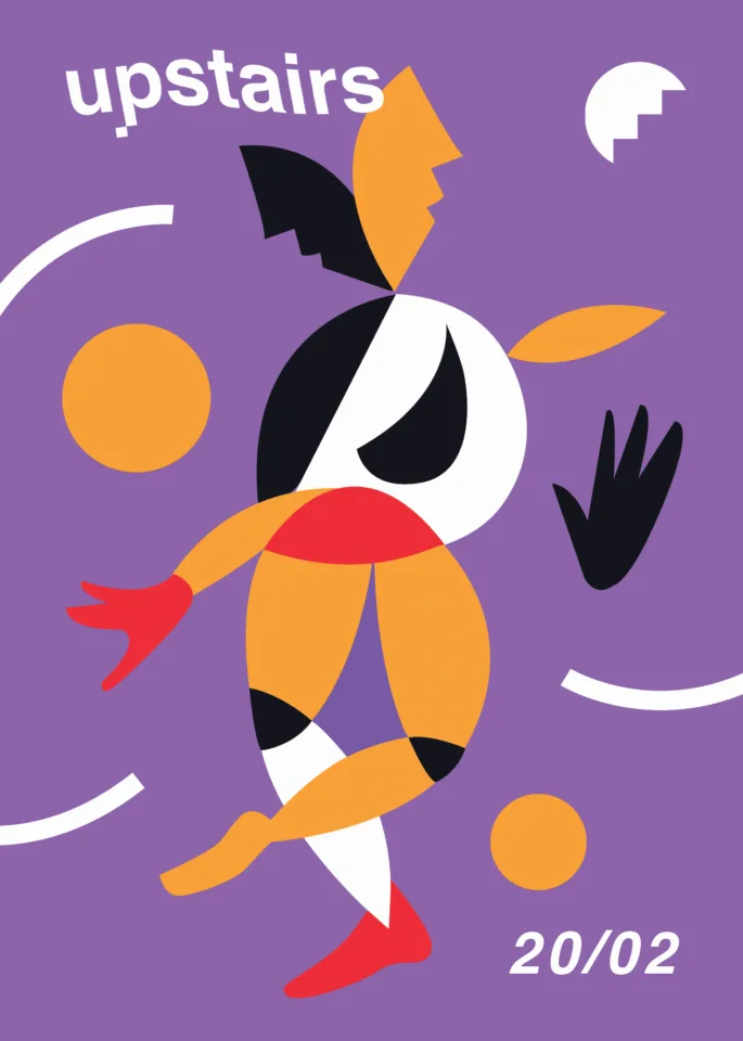 Front view of the flyer for the event by Upstairs that took place on 2016-02-20