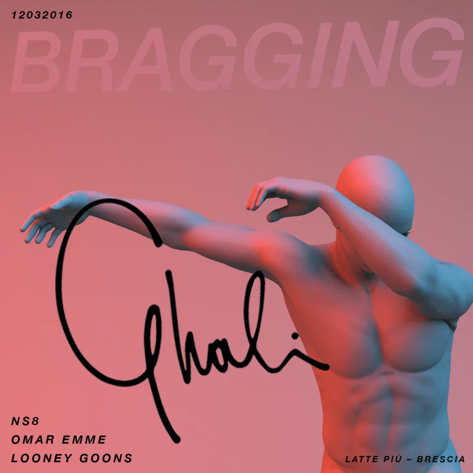 Front view of the flyer for the event by Bragging and Lattepiù that took place on 2016-03-13