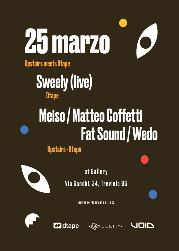 Back view of the flyer for the event by Upstairs that took place on 2016-03-25