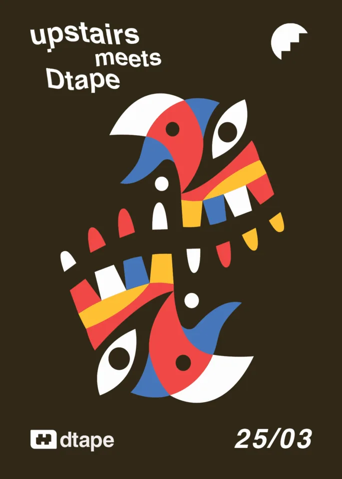 Front view of the flyer for the event by Upstairs that took place on 2016-03-25